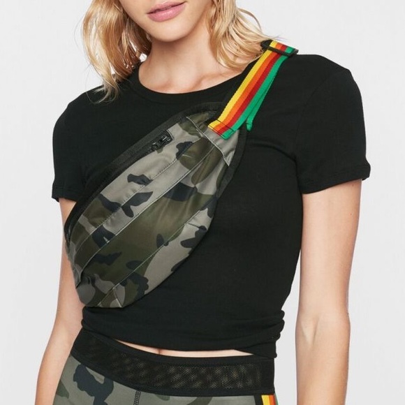 Pam & Gela Handbags - PAM & GELA x Revolve Camo Black Rainbow Fanny Pack